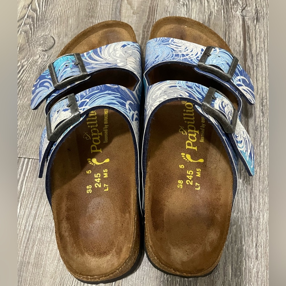 Papillio Birkenstock Stylish Blue Patterned Sandals - Picture 2 of 10